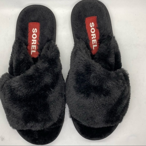Sorel Go Mail Run Black Slide Slippers - Picture 4 of 10